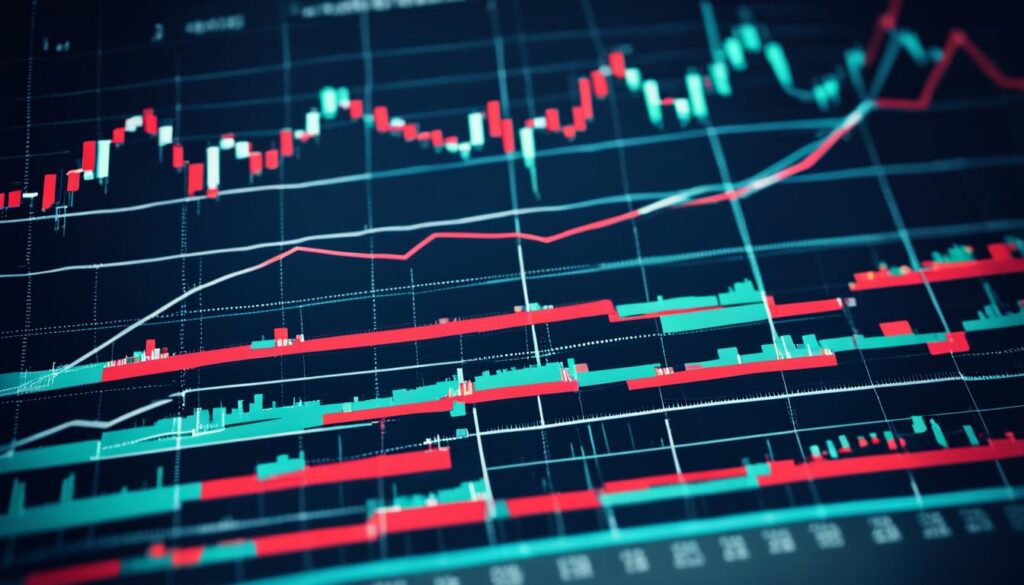 Create an image of the Italian stock market in 2024 with an expert analysis showing predicted trends and performance. Use bold colors to represent growth and downturns, and include graphs and charts to visually display data. Incorporate images of technology and finance to emphasize the intersection of these industries.